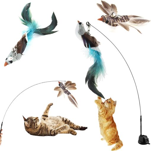 Intellektuelles Katzenspielzeug, Katzenangel, stabil, mit Federsimulationsrute