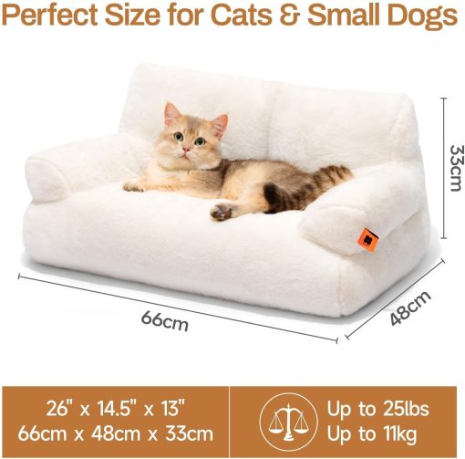 Flauschiges waschbares Katzensofa, weiß 66x48cm - Image 2