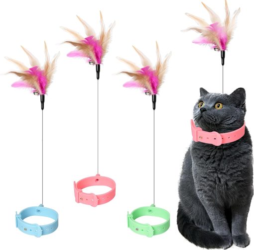 3er-Pack interaktives Katzenspielzeug, verstellbares Federspielzeug aus Silikon - Image 7