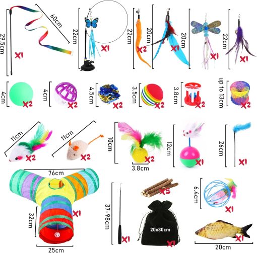 Katzenspielset mit Katzentunnel, 37-teiliges Spielset - Image 5