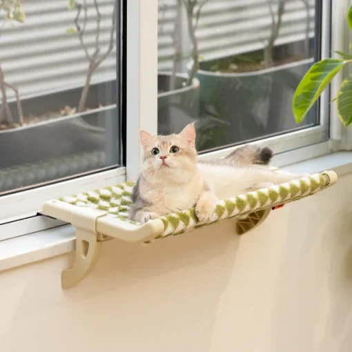 Katzenhängematte Fensterbett für Katzen - 50x36cm Grün - Image 7